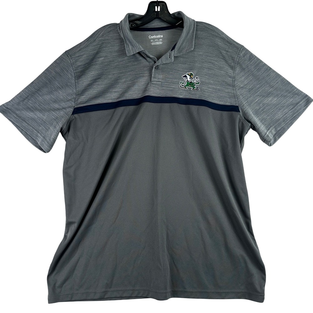 Notre‎ Dame Fighting Irish Captivating Polo Mens 2XL Grey NCAA Collegiate Golf
